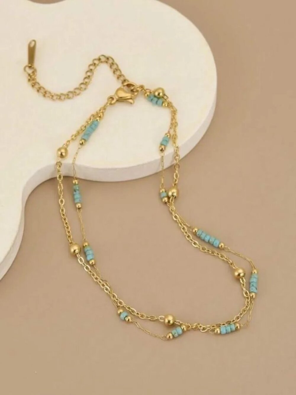 Boho beaded anklet Q1149